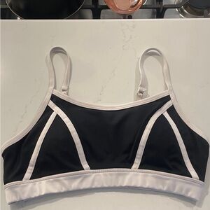 Marika Contrast Black with White Trim Sports Bra size Small